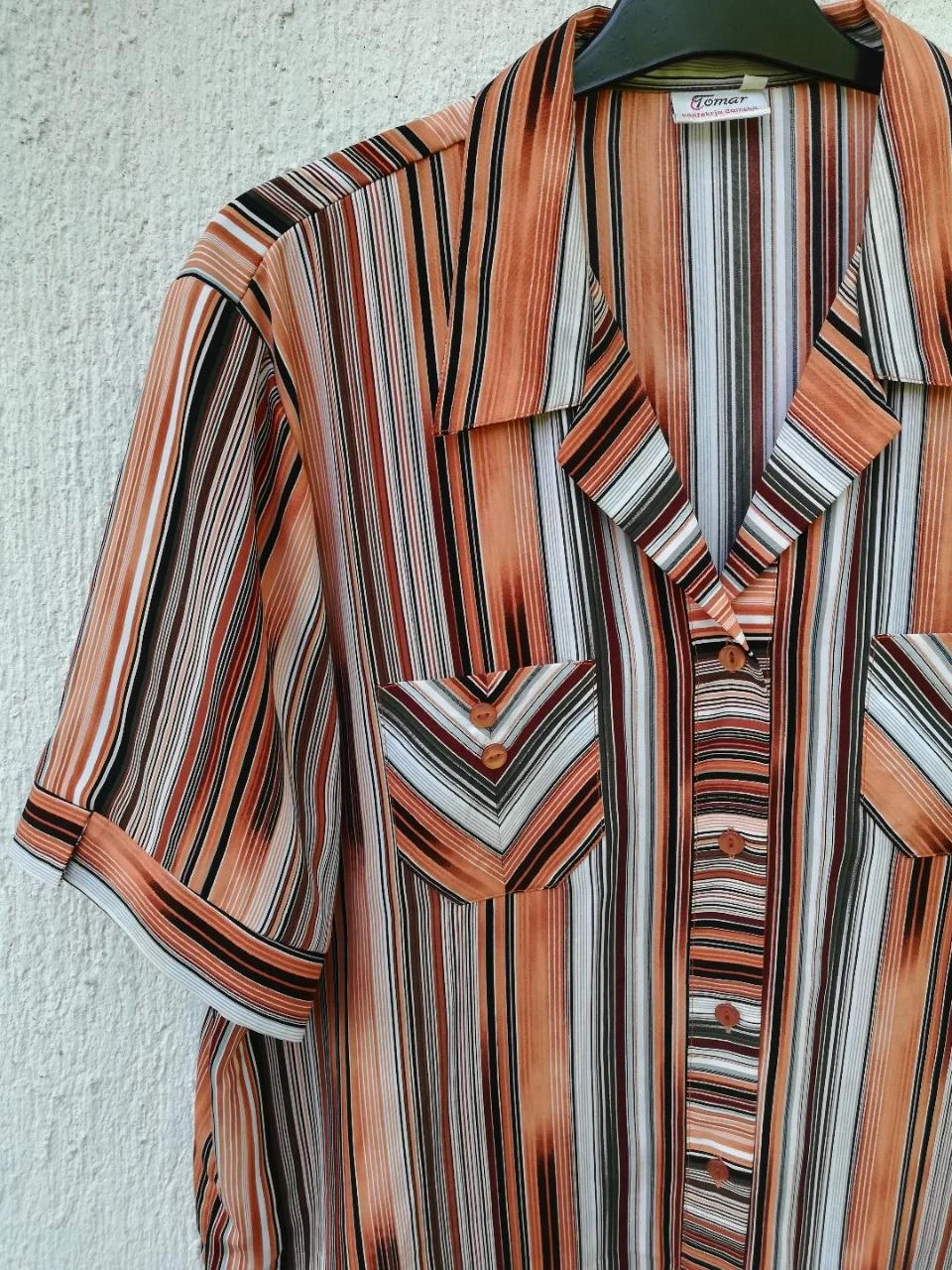 Vloeiende gestreepte tuniek/hemd Oranje/Bruin/Wit/Grijs maat XXL – photo 3